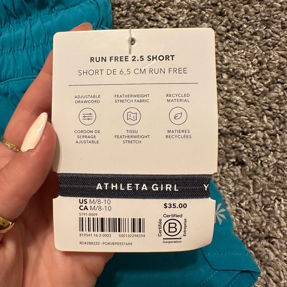 ATHLETA GIRL Run Free 2.5" Short Size M - Picture 7 of 11